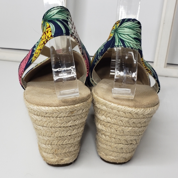 Anne Kline iflex Textile Pineapple Jute Wrapped  Wedge Slingback Espadri… - Picture 7 of 12